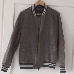 Medium Men's Express Vintage Suede Bomber Jacket
